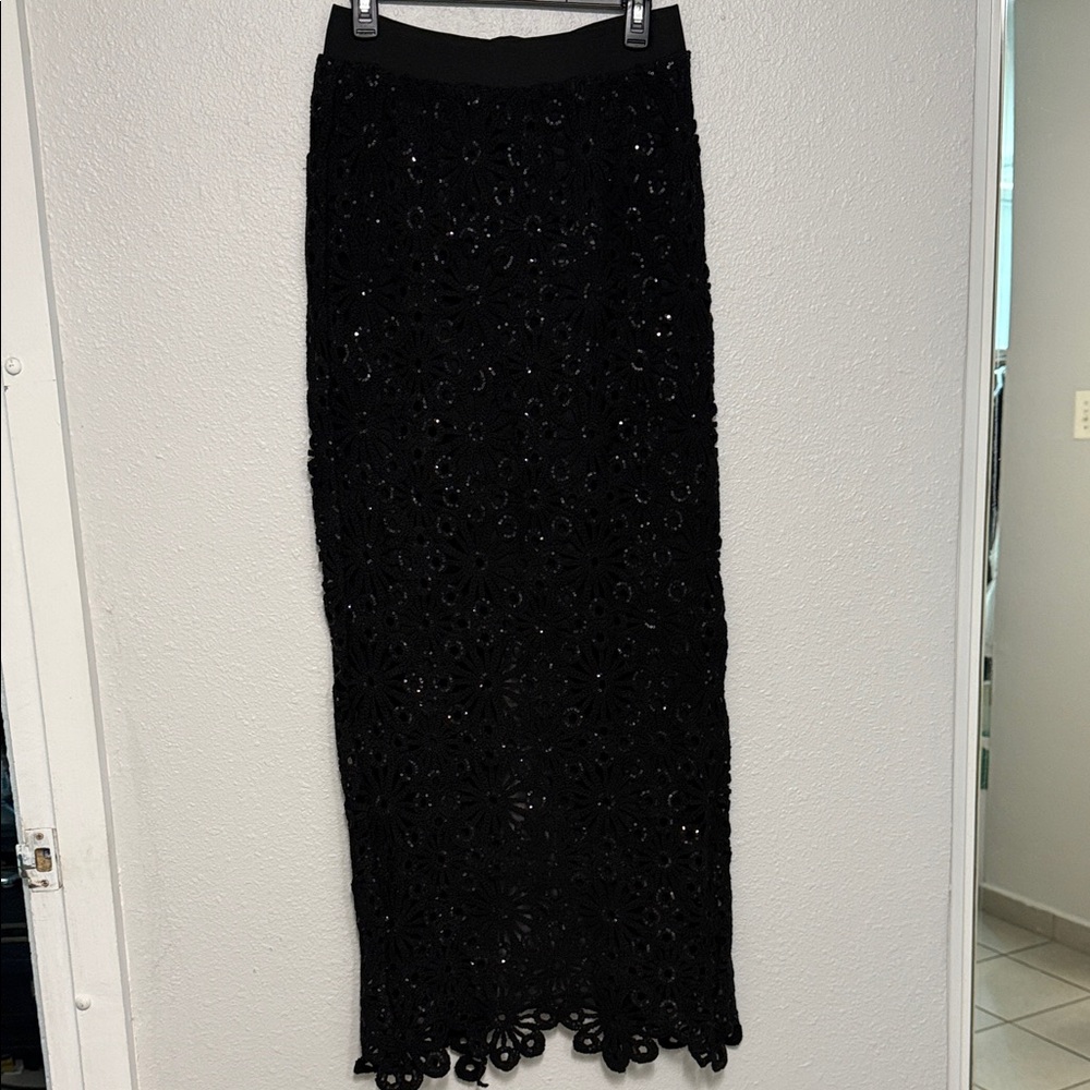 Crochet Black Lace Skirt